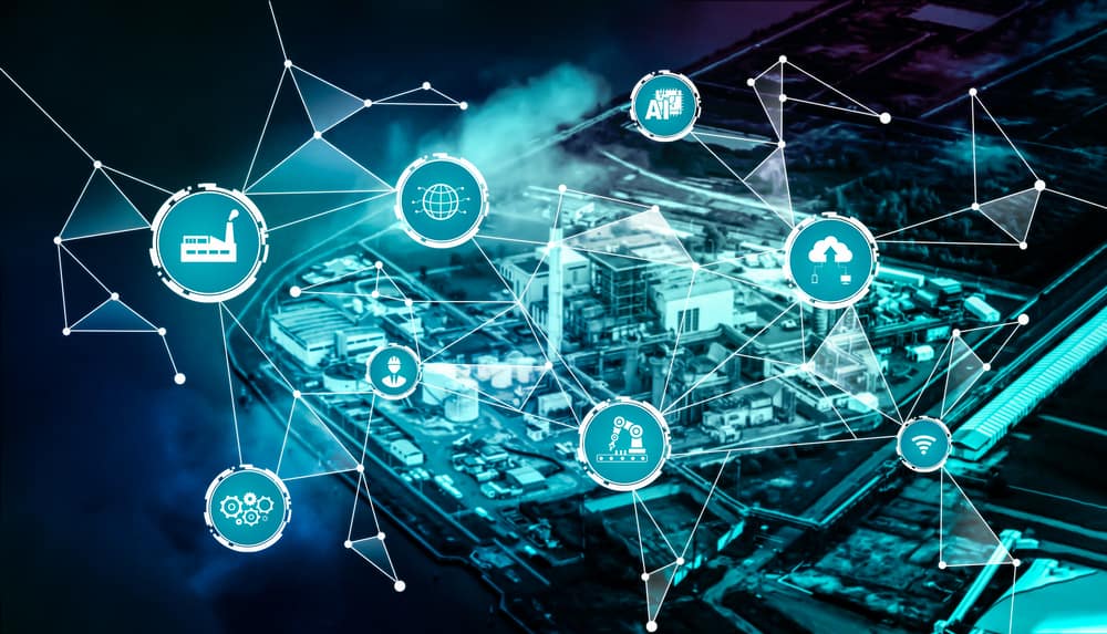 A resilient network containing automation infrastructure components and concepts overlays a busy industrial plant that uses OT automation.